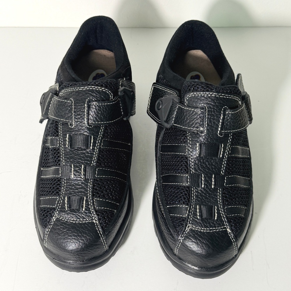 Dr Comfort Lucie X-Depth Sneakers Womens Size 9W Black Leather Diabetic Comfort